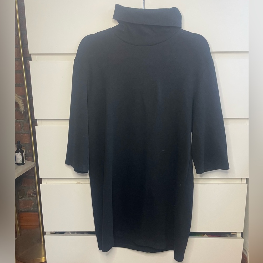 Black turtle neck short sleeved Zara mini dress size small